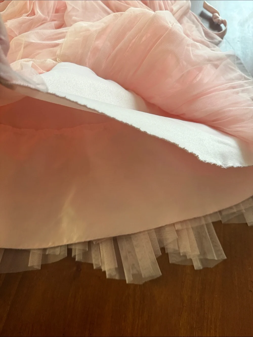 Couture Princess White Sleeveless Layered Pink Tulle Tiers Ballet Dress Formal